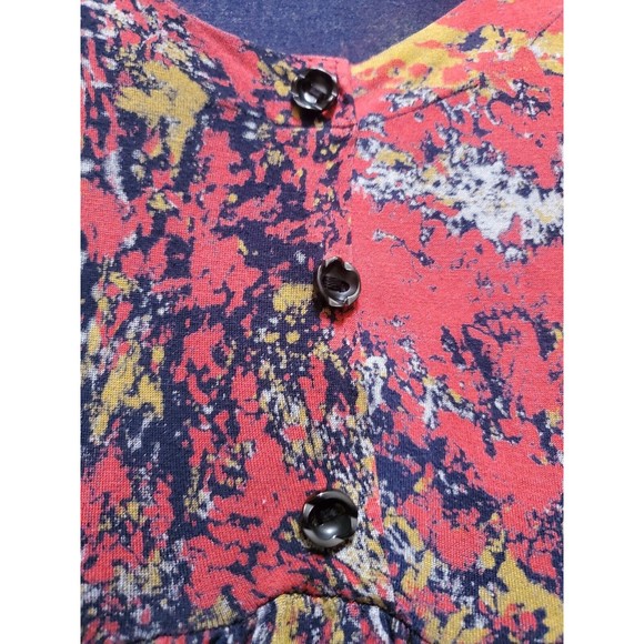 Anne Giorgio Dress Size Small Rayon Fall Red Gold‎ Long Sleeve Scoop Neck Drapey - Picture 8 of 10